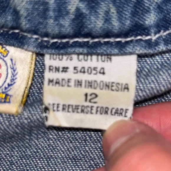 VTG Bugle Boy Snap Up Denim Mini Dress Sleeveless Scoop Neck 90’s Y2K Women’s 12 - Picture 6 of 7